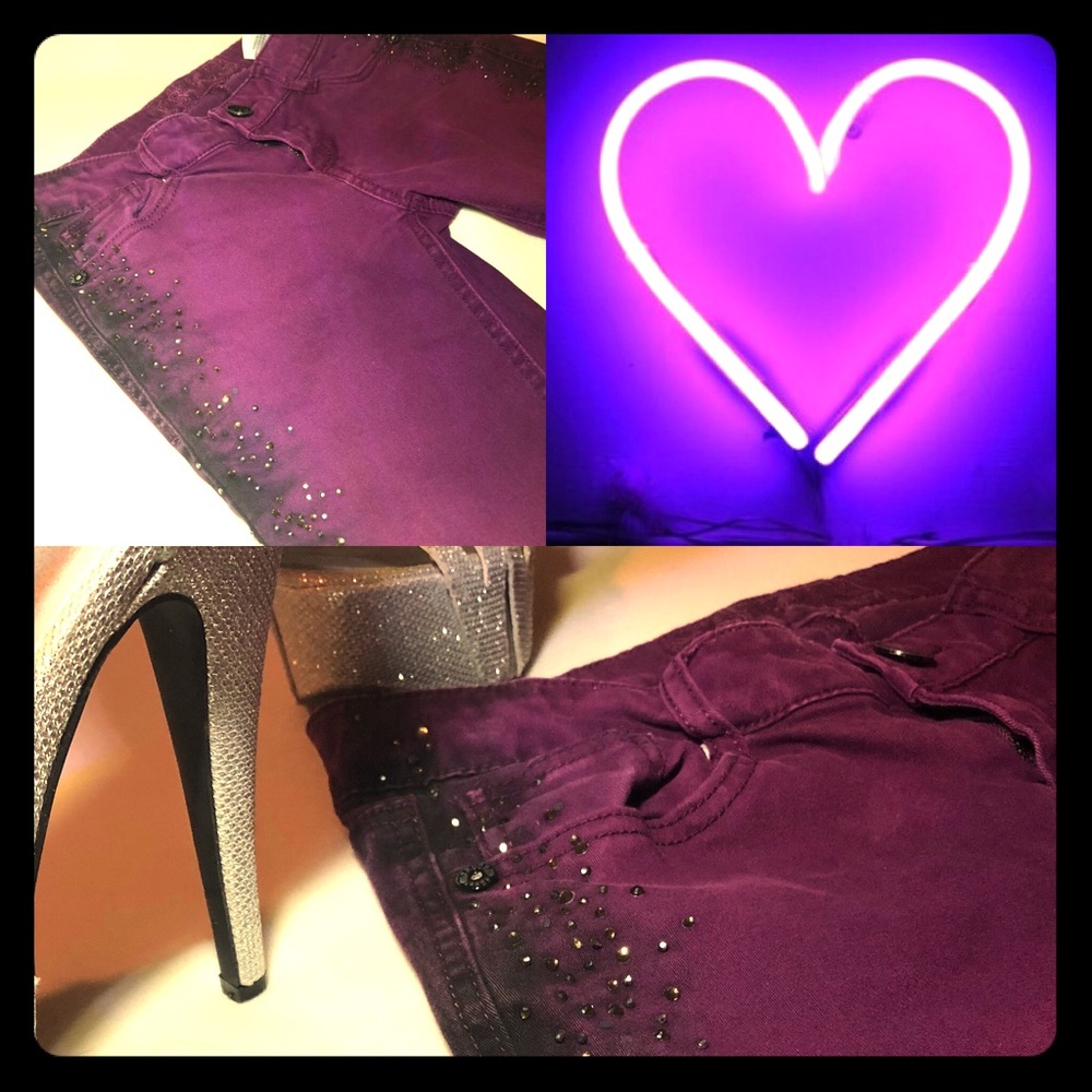 Unique Find! Sz 5 Blingy Purple Truce Jeans